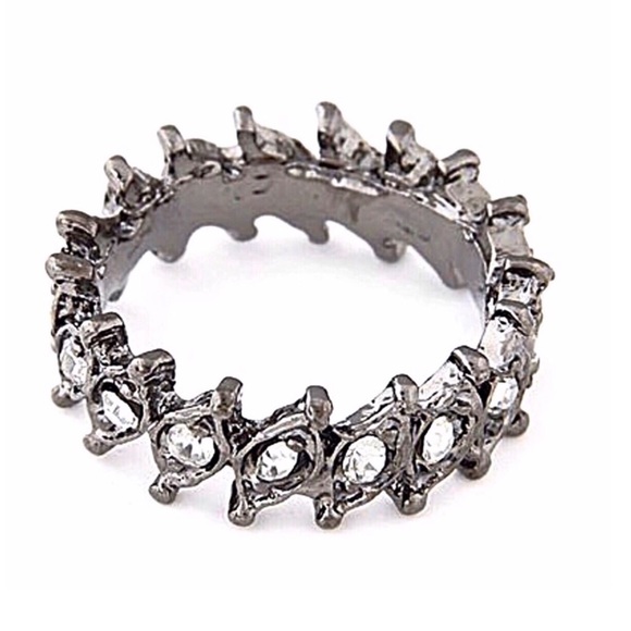 Jewelry - Gunmetal & Crystal Eternity Ring